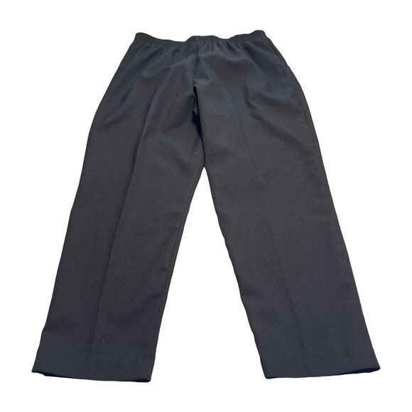 Alfred Dunner Pants Women 14 Black 100% Polyester Elastic Waist Straight Leg - Picture 3 of 6